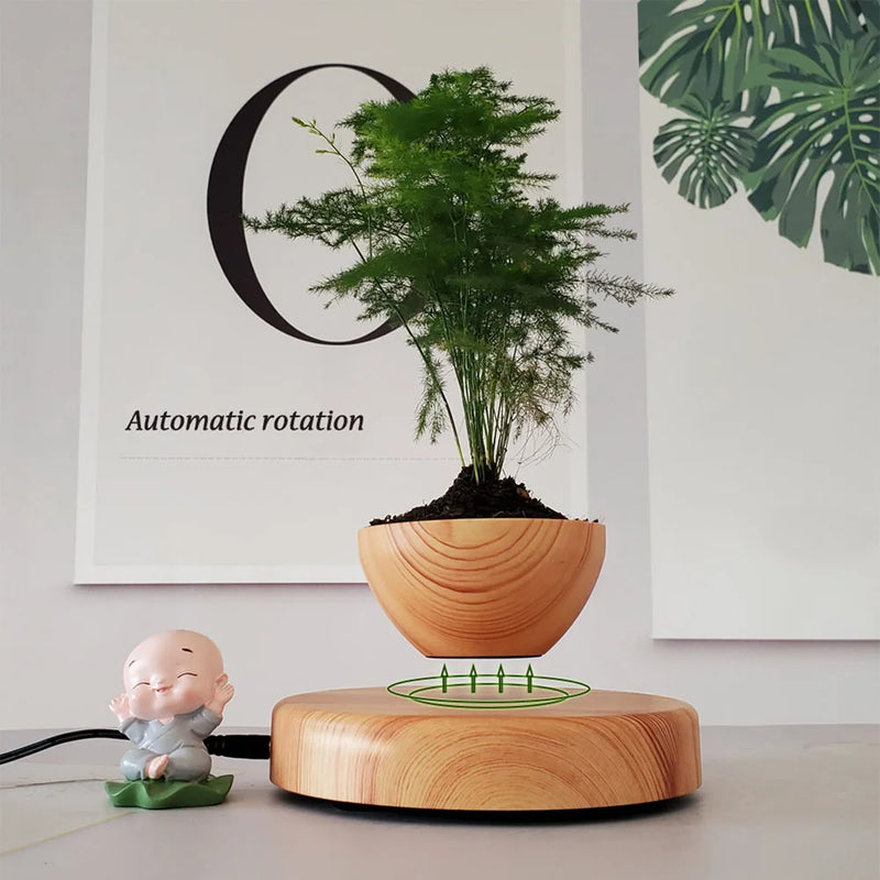 Magnético Levitating Air Bonsai Pot, Vaso De Flor De Rotação, Pote De Flutuação De Suspensão, Casa De Planta Em Vaso, Sem Plantas