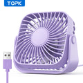 Mini-Ventilador portátil para camping, 3 velocidades, silencioso, para mesa, mesa, pessoal, ajuste de 360 °, para quarto e casa, 4 polegadas