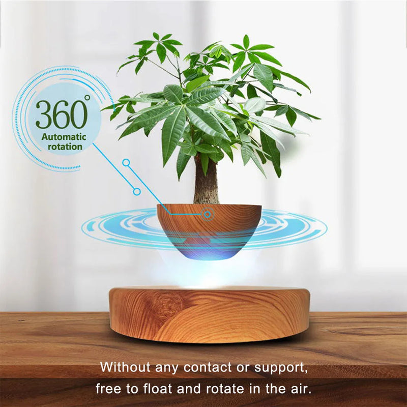 Magnético Levitating Air Bonsai Pot, Vaso De Flor De Rotação, Pote De Flutuação De Suspensão, Casa De Planta Em Vaso, Sem Plantas