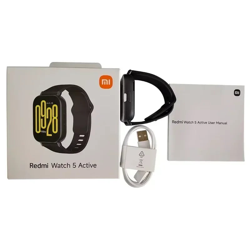 Versão global Xiaomi Redmi Watch 5 Active 2 '' Display de até 18 dias de vida útil da bateria mais de 140 modos de treino Bluetooth chamando 5ATM