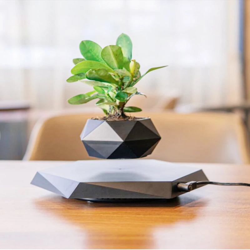 Magnético Levitating Air Bonsai Pot, Vaso De Flor De Rotação, Pote De Flutuação De Suspensão, Casa De Planta Em Vaso, Sem Plantas