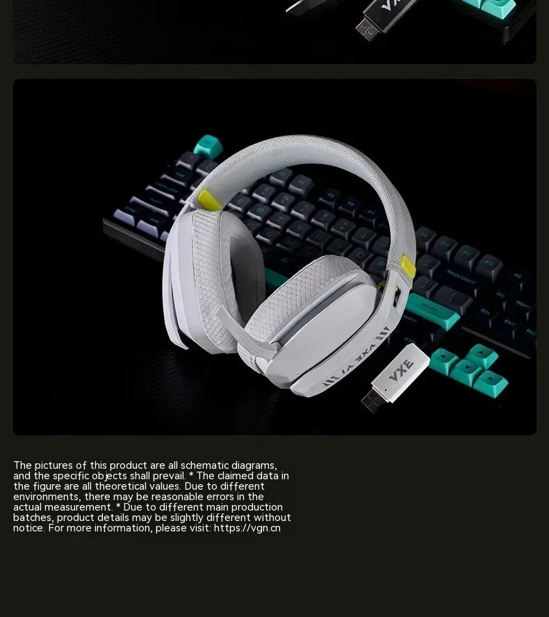 Dual Mode Wireless Gaming Headphone, Vgn Vxe, Sirene V1, Bluetooth, Bateria de longa duração, Personalizar, Redução de Ruído, PC Gamer