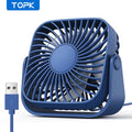 Mini-Ventilador portátil para camping, 3 velocidades, silencioso, para mesa, mesa, pessoal, ajuste de 360 °, para quarto e casa, 4 polegadas